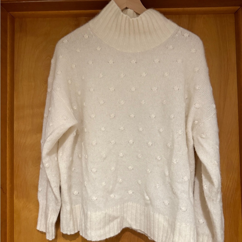 Everlane White Cowl Neck Sweater with Soft Texture and Relaxed Fit